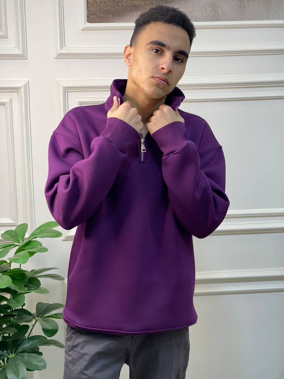 GENERAL -  Half-zip hoodie